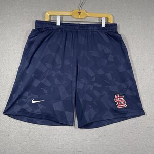 St Louis Cardinals Baseball Shorts Mens Large Navy Blue Nike Geometric Print